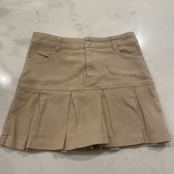 Pants - Denim Skort (Beige)